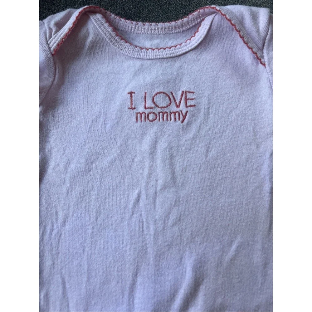 Baby‎ Girl Clothes Carter's 3 Month I Love Mommy Pink Trim Bodysuit